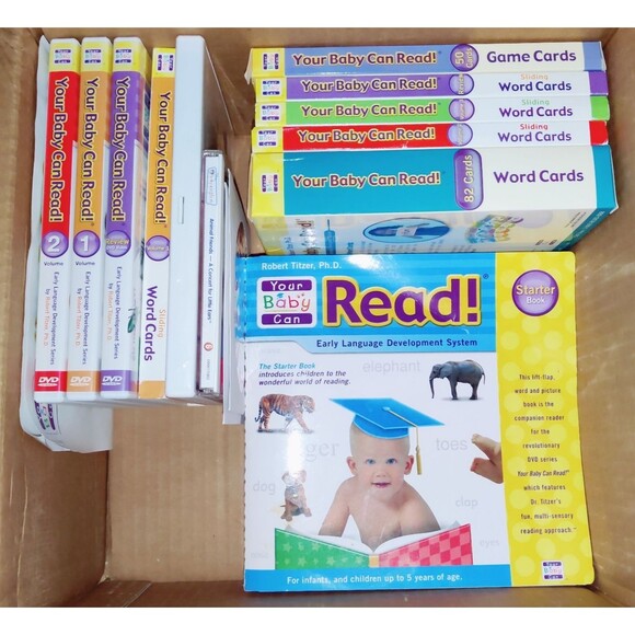 Your Baby Can Read, DVDs Books Flash Cards Learning Reading Pre Owned - Picture 1 of 6